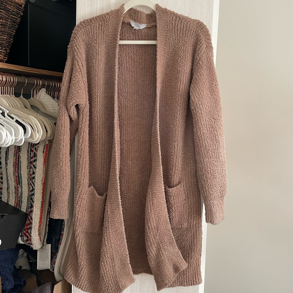 Cozy Brown Open-Front Sweater
